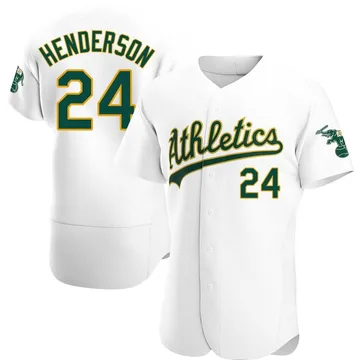 Rickey Henderson Men's Oakland Athletics Authentic Home Jersey - White