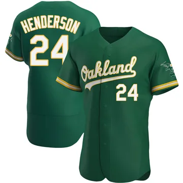 Rickey Henderson Men's Oakland Athletics Authentic Kelly Alternate Jersey - Green