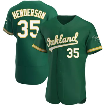 Rickey Henderson Men's Oakland Athletics Authentic Kelly Alternate Jersey - Green