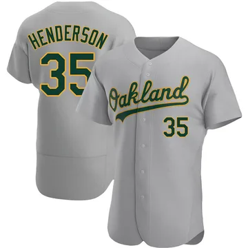 Rickey Henderson Men's Oakland Athletics Authentic Road Jersey - Gray