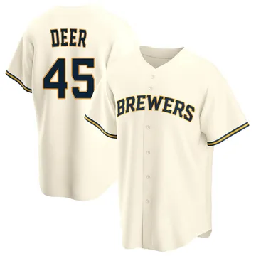 Rob Deer Men's Milwaukee Brewers Replica Home Jersey - Cream