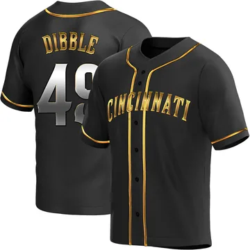 Rob Dibble Men's Cincinnati Reds Replica Alternate Jersey - Black Golden