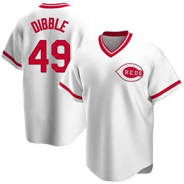 Rob Dibble Men's Cincinnati Reds Replica Home Cooperstown Collection Jersey - White