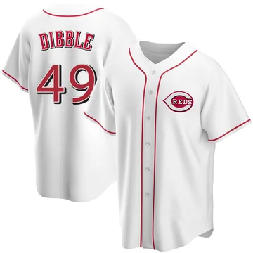 Rob Dibble Men's Cincinnati Reds Replica Home Jersey - White