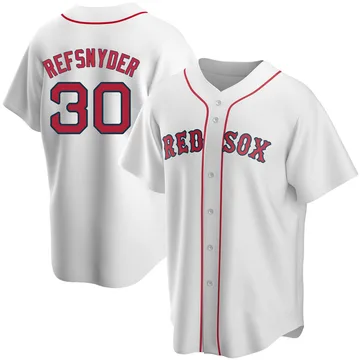 Rob Refsnyder Men's Boston Red Sox Replica Home Jersey - White