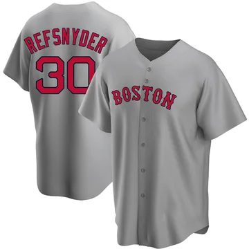 Rob Refsnyder Men's Boston Red Sox Replica Road Jersey - Gray