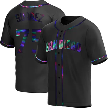 Robert Suarez Men's San Diego Padres Replica Alternate Jersey - Black Holographic