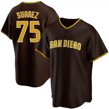 Robert Suarez Men's San Diego Padres Replica Road Jersey - Brown