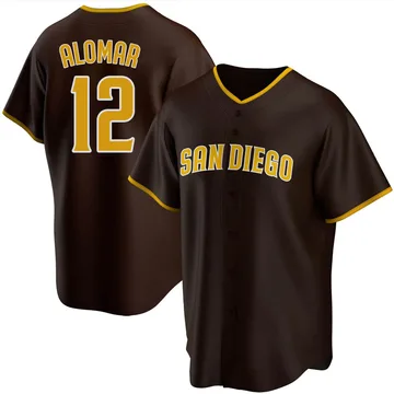 Roberto Alomar Men's San Diego Padres Replica Road Jersey - Brown