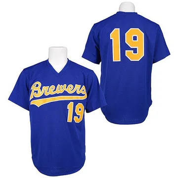 Robin Yount Men's Milwaukee Brewers Authentic 1991 Throwback Jersey - Blue