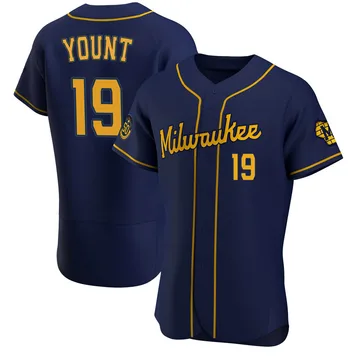 Robin Yount Men's Milwaukee Brewers Authentic Alternate Jersey - Navy