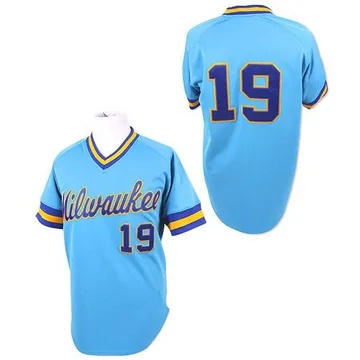 Robin Yount Men's Milwaukee Brewers Authentic Throwback Jersey - Blue