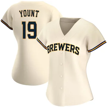 Robin Yount Women's Milwaukee Brewers Authentic Home Jersey - Cream