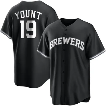 Robin Yount Youth Milwaukee Brewers Replica Jersey - Black/White