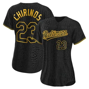 Robinson Chirinos Women's Baltimore Orioles Authentic Snake Skin City Jersey - Black