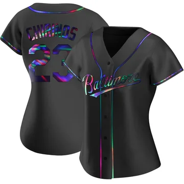 Robinson Chirinos Women's Baltimore Orioles Replica Alternate Jersey - Black Holographic