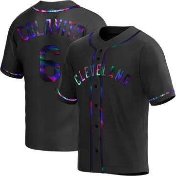 Rocky Colavito Men's Cleveland Guardians Replica Alternate Jersey - Black Holographic