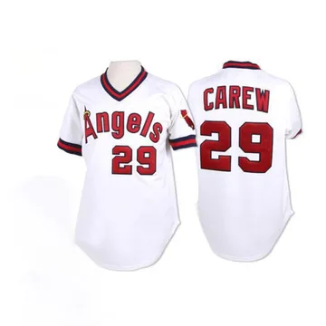 Rod Carew Men's Los Angeles Angels Replica Throwback Jersey - White