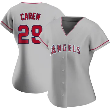 Rod Carew Women's Los Angeles Angels Authentic Silver Road Jersey