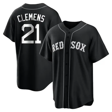 Roger Clemens Men's Boston Red Sox Replica Jersey - Black/White