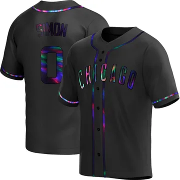 Ronny Oliver Simon Men's Chicago Cubs Replica Alternate Jersey - Black Holographic