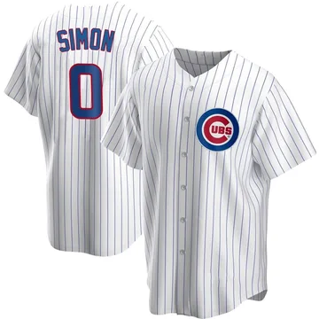 Ronny Oliver Simon Men's Chicago Cubs Replica Home Jersey - White