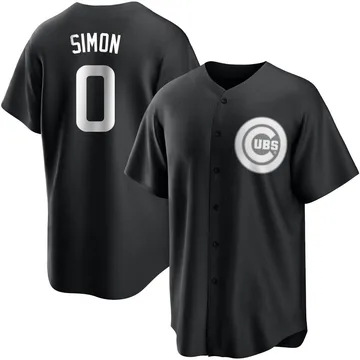 Ronny Oliver Simon Men's Chicago Cubs Replica Jersey - Black/White