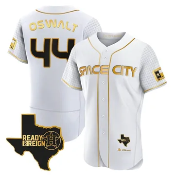 Roy Oswalt Men's Houston Astros Authentic 2023 Space City Ready 2 Reign Flex Base Jersey - White/Gold