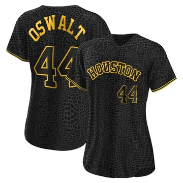 Roy Oswalt Women's Houston Astros Authentic Snake Skin City Jersey - Black