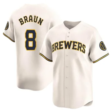 Ryan Braun Men's Milwaukee Brewers Limited Home Jersey - Cream