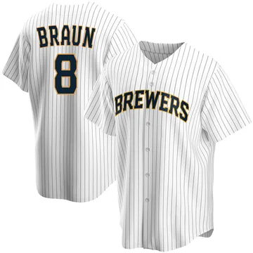 Ryan Braun Men's Milwaukee Brewers Replica Home Jersey - White