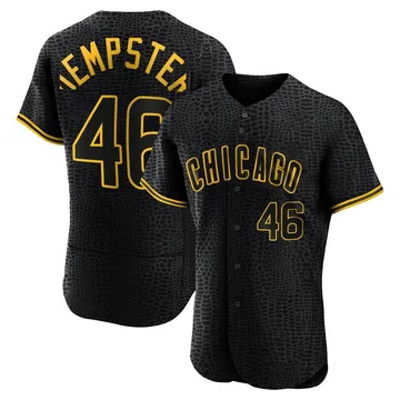 Ryan Dempster Men's Chicago Cubs Authentic Snake Skin City Jersey - Black