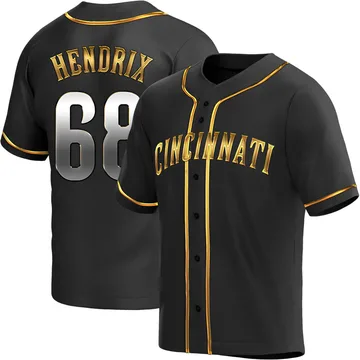 Ryan Hendrix Men's Cincinnati Reds Replica Alternate Jersey - Black Golden