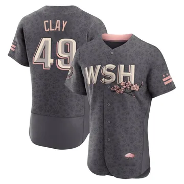 Sam Clay Men's Washington Nationals Authentic 2022 City Connect Jersey - Gray