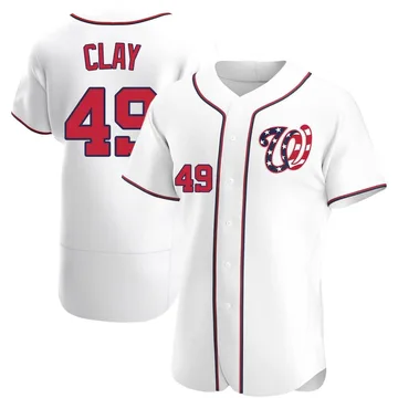 Sam Clay Men's Washington Nationals Authentic Alternate Jersey - White