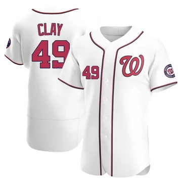 Sam Clay Men's Washington Nationals Authentic Home Jersey - White