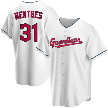 Sam Hentges Men's Cleveland Guardians Replica Home Jersey - White