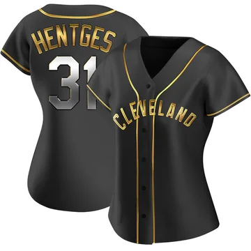 Sam Hentges Women's Cleveland Guardians Replica Alternate Jersey - Black Golden