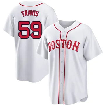 Sam Travis Men's Boston Red Sox Replica 2021 Patriots' Day Jersey - White