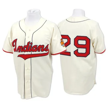 Satchel Paige Men's Cleveland Guardians Authentic Throwback Jersey - Cream