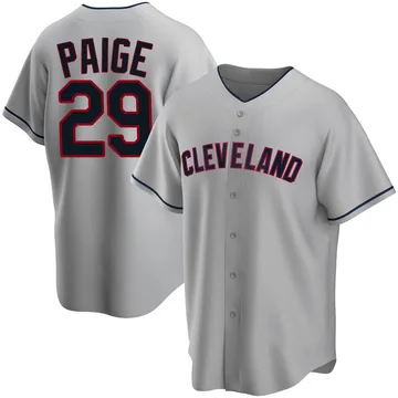 Satchel Paige Men's Cleveland Guardians Replica Road Jersey - Gray