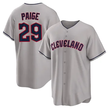 Satchel Paige Men's Cleveland Guardians Replica Road Jersey - Gray