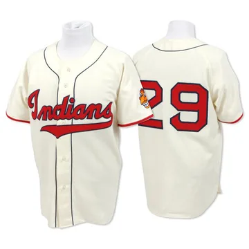 Satchel Paige Men's Cleveland Guardians Replica Throwback Jersey - Cream