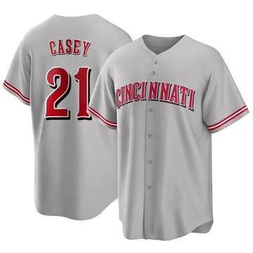 Sean Casey Men's Cincinnati Reds Replica Road Jersey - Gray