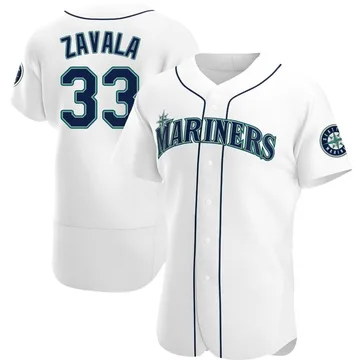 Seby Zavala Men's Seattle Mariners Authentic Home Jersey - White