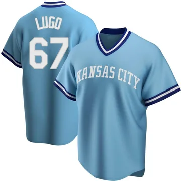 Seth Lugo Men's Kansas City Royals Replica Road Cooperstown Collection Jersey - Light Blue