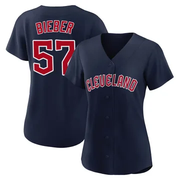 Shane Bieber Women's Cleveland Guardians Authentic Alternate Jersey - Navy