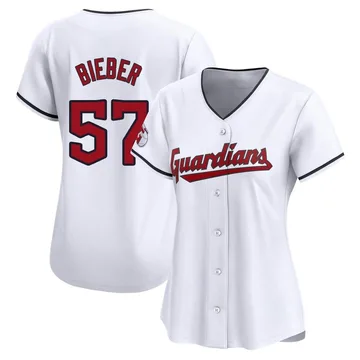 Shane Bieber Women's Cleveland Guardians Limited Home Jersey - White