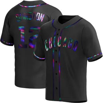 Shawon Dunston Men's Chicago Cubs Replica Alternate Jersey - Black Holographic