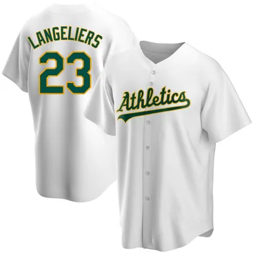 Shea Langeliers Men's Oakland Athletics Replica Home Jersey - White